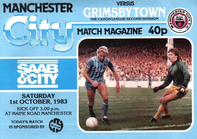 1983/84 Manchester City v Grimsby Town, Division 2, PERFECT CONDITION