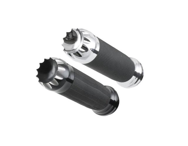 Bagger Nation Custom Yafterburner Grips - Chrome - GYB-FBW-C