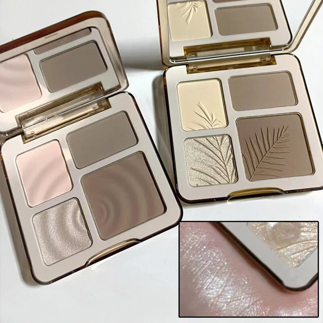 Paleta de contorno resaltador de cuatro colores polvo de contorno rosa rou ❉��