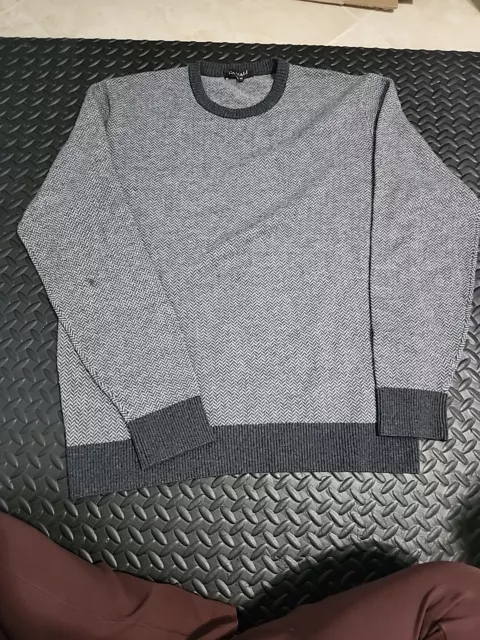 Canali Sweater Long Sleeve Merino Wool Crew Neck Size 54 IT / US L FLAW C*