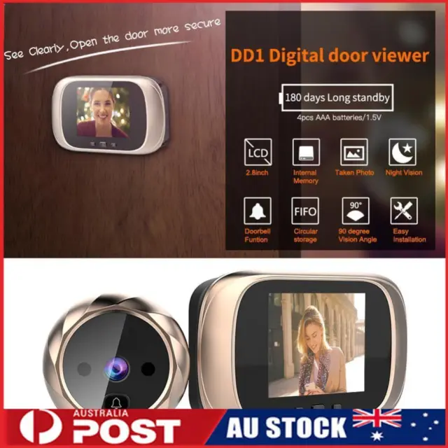 DD1 2.8 inch Screen Digital Doorbell Electronic Door Peephole Camera Door Bell