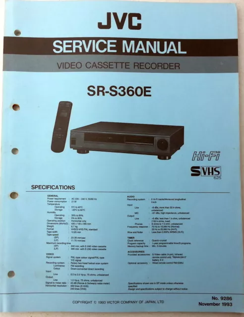 JVC SR-S360E Service Manual