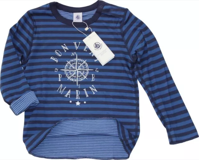 Petit Bateau Wende-Ringelpulli NEU dunkelblau-hellblau Winderose Gr.98 - 140