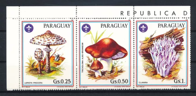 738064) Paraguay 6er Streifen Nr.3950-3955** Pilze