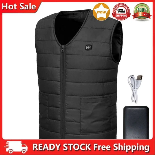Chaleco térmico inteligente unisex con cuello en V térmico con calefacción USB chalecos deportivos recargables térmicos