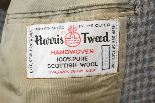 Harris Tweed Giacca Uomo ~ Medio Lana Mezza Foderato con Motivo 2 Bottoni 6