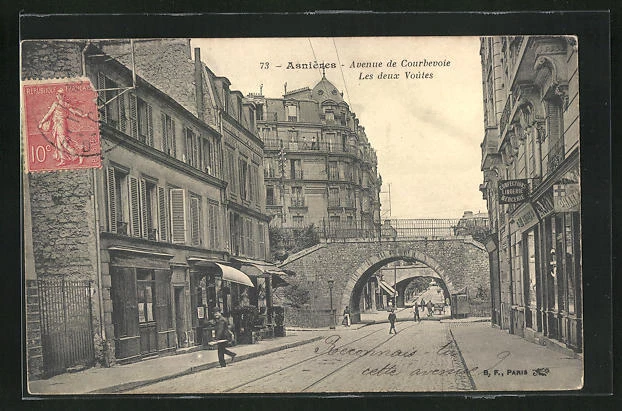CPA Asnieres, Avenue de Courbevoie, les deux Voutes 1907