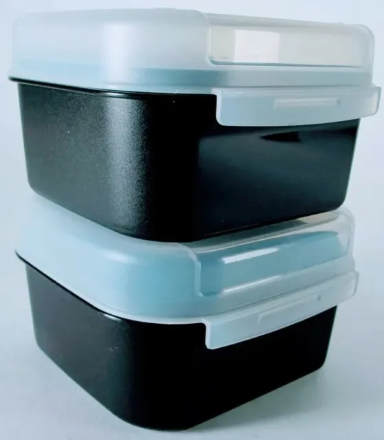  Tupperware (1) Signature Line Hinged Keeper Modular Mates Small  Square Black and Sheer: Home & Kitchen