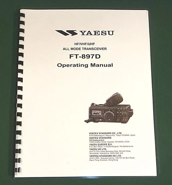 Yaesu FT-897D Instruction Manual - Premium Card Stock Covers & 32 LB Paper!