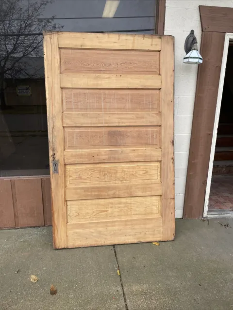 CR 6 antique pine Stripped raised panel pocket door 79.75 x 48.25 x 1.75