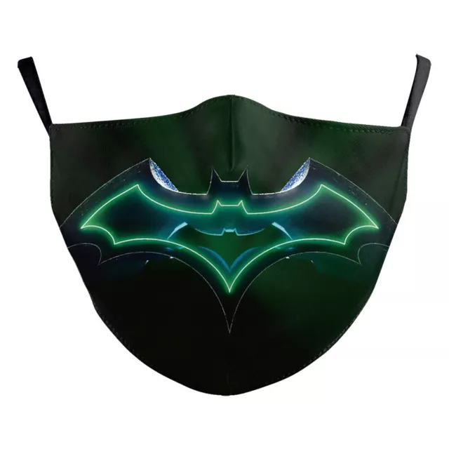 Adult Adjustable Reusable 3D Cartoon Batman Face Masks Protective PM2.5 Filters