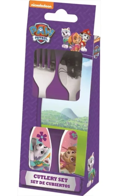 Juego de cubiertos Paw Patrol Sky de 2 piezas desayuno tenedor cuchara jardín de infantes niños