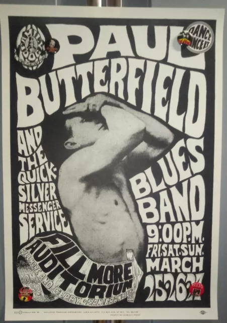 PauL BuTTerfieLd QuickSiLVer WeS WiLSon FD3-2 FamiLY Dog FiLLmore 1966 PoSter