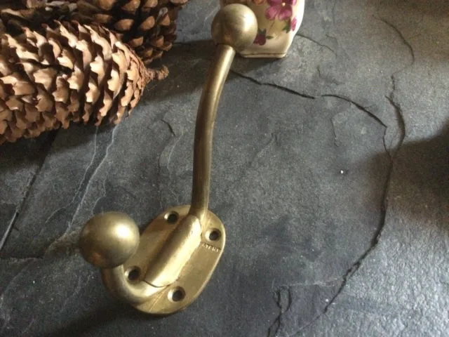 Vintage Brass Double Door Hook - 9 Cms Long