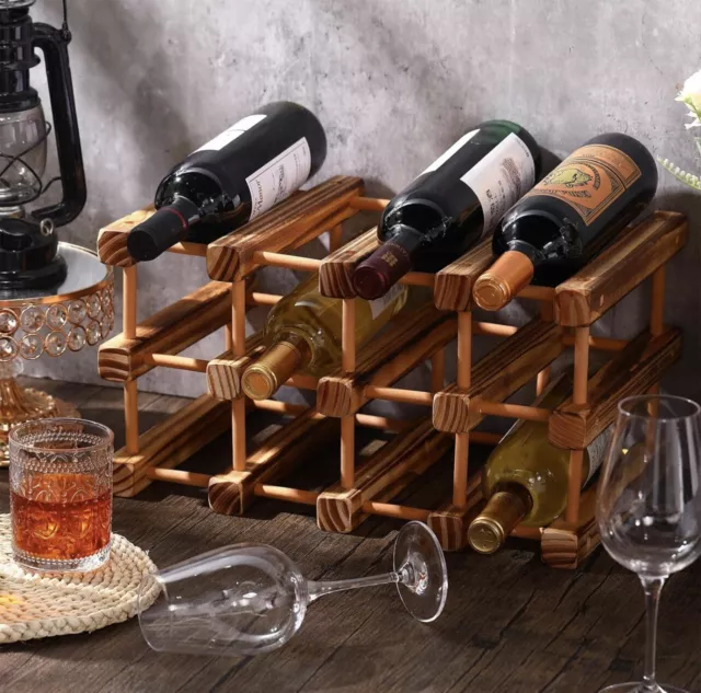 Wine Rack Table Wine Racks Countertop Wooden Wine 12 Bottle Holder Shelf Cabinet