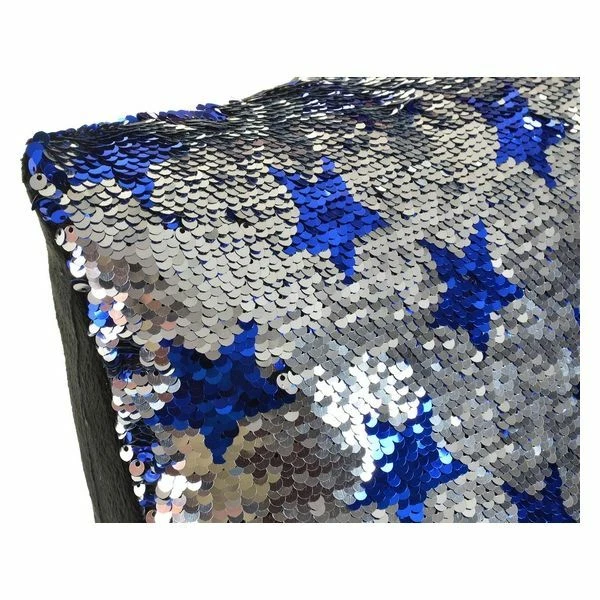 Coussin DKD Home Decor Bleu Argenté (40 x 40 cm)