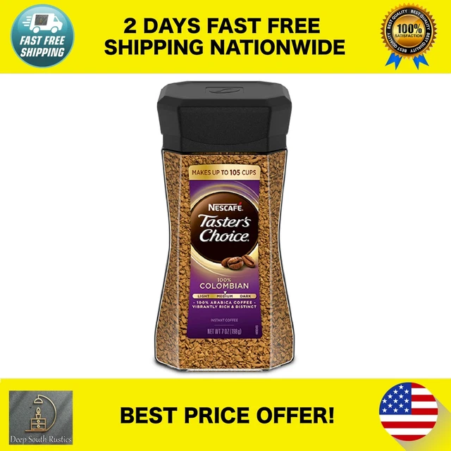 NESCAFE TASTER'S CHOICE Instant Coffee 100 Colombian 7 oz Tasters