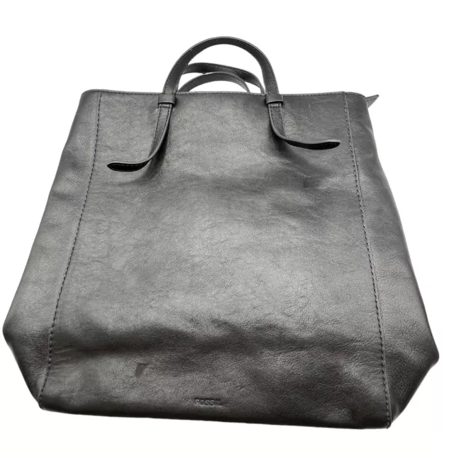 Sac à dos réglable réglable en cuir Fossil Camilla noir ZB7517