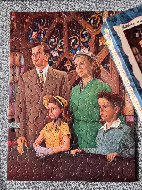 Vtg Jigsaw Puzzle Tuco Picture Give Us This Day Family Church Exc Complete  Vc