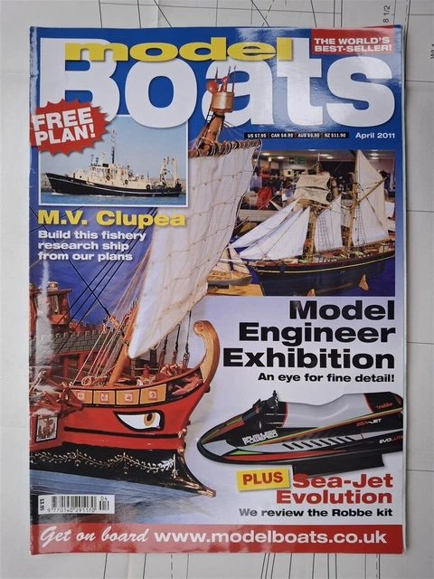 MODEL BOATS PLAN "M.V.Clupea" & Magazine April 2011 Vol.61 Issue 725 £7 ...