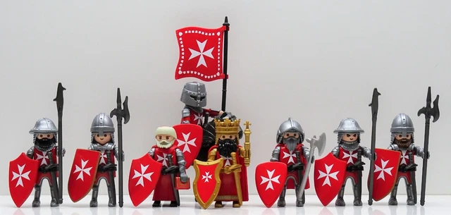 Super Set C Playmobil – Chevalier Maltais Rouge – Pour Croisé / Crusader – Occasion, Custom