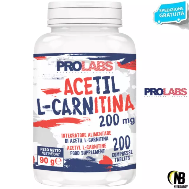 PROLABS Acetil L-Carnitina 200 cps da 200 mg. Carnitina Brucia Grassi Dimagrante