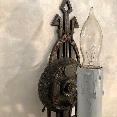 Antique Art Deco Wall Sconce Brass Stamped 1683 Details are Exquisite