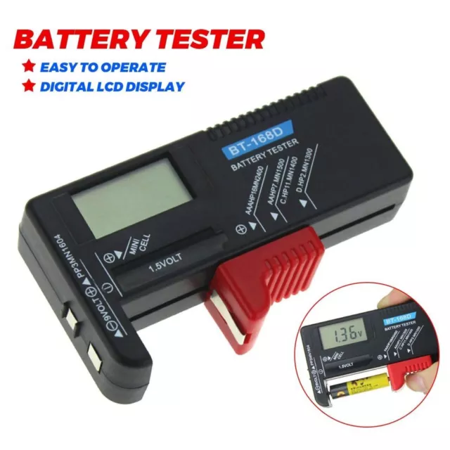 Batterietester Batterieprüfer BT-168D LCD Digital für AA AAA Knopfzellen Tester