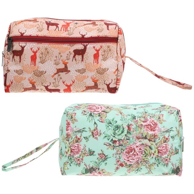 2 piezas Bolsa de almacenamiento de lana Oxford Tela bolsa de almacenamiento para agujas
