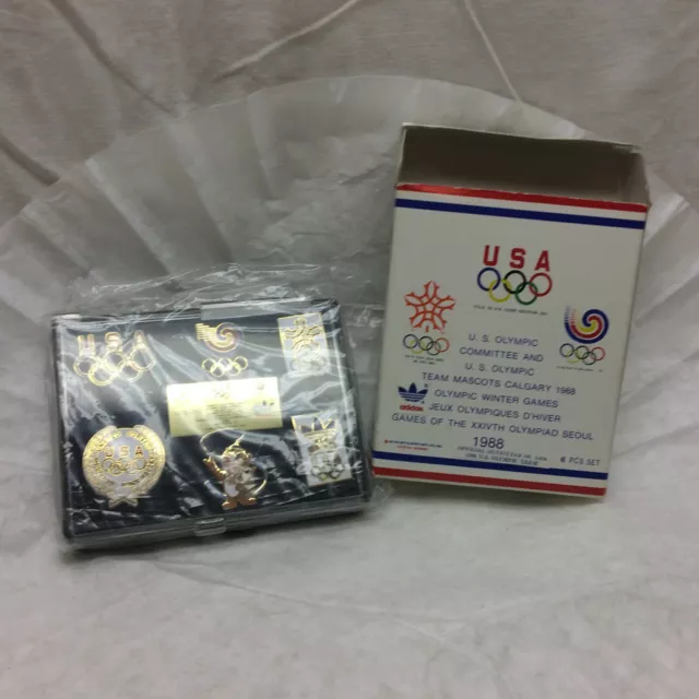 1988 USA Olympic Pin Set of 6 Team Mascots Calgary  Olympic Winter Games Jeux