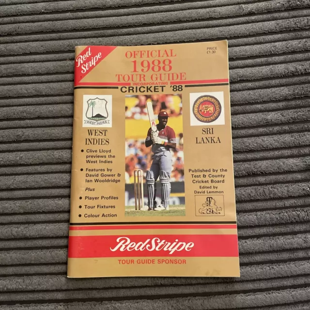 1988 England V West Indies - Sri Lanka Official Tour Guide Test Cricket Vgc