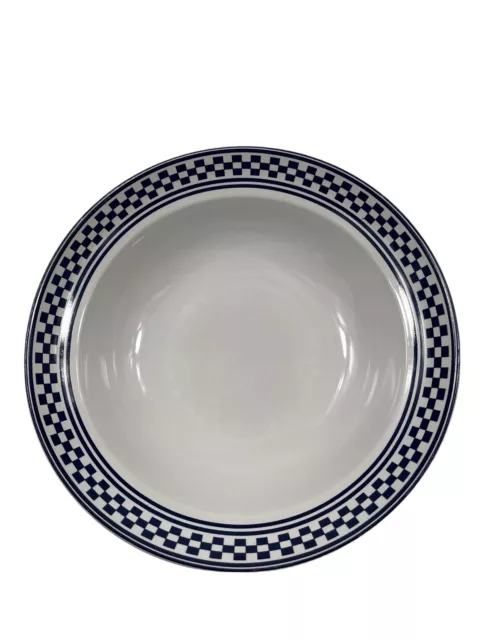 International Tableworks 9” Vegetable Serving Bowl CLASSIC CHECKS BLUE Stoneware
