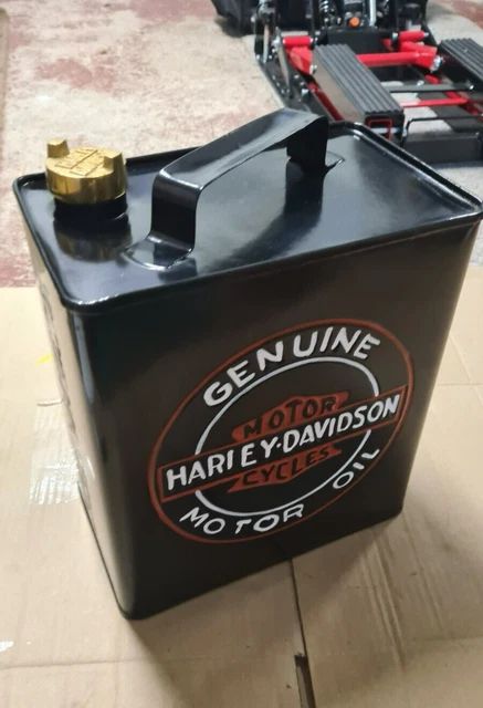 Retro vintage style Black Harley Davidson Oil petrol can Rectangular shaped