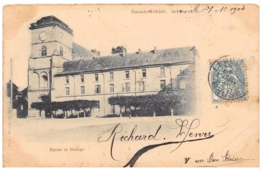 CPA 55 SAINT MIHIEL EGLISE CLOCHER (dos non divisé)
