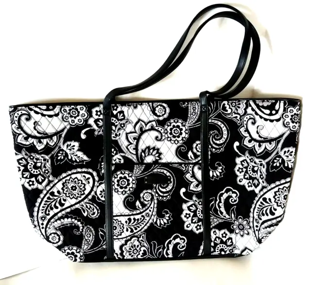 NWT Vera Bradley Trimmed Vera Traveler Tote Bag Weekender in Midnight Paisley