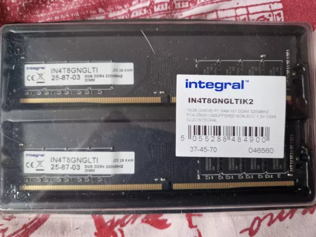 Integral 16GB PC RAM MODULE DDR4 3200MHZ PC4-25600 UNBUFFERED NON