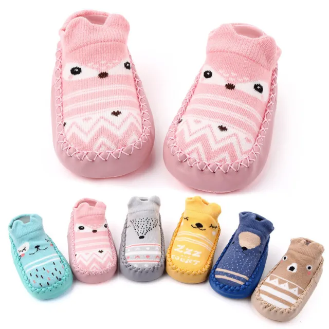 Boys Girls Slippers Socks Baby Toddler Kids Boot Shoes Winter Anti-slip Cotton