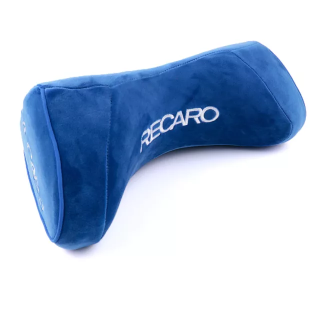 1X Blue RECARO Soft Plush Head Pillow Seat Support Headrest Cushion Neck Rest