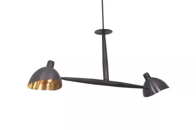 2 Light Vintage Raw Brass Sputnik chandelier light ' Fixture