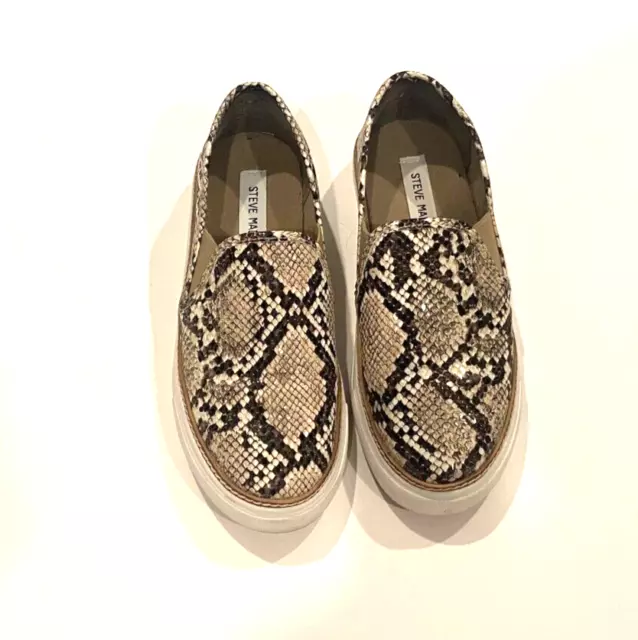 Steve Madden Shoes Womens 6.5 Brown Jalia Snakeskin Slip on Sneaker