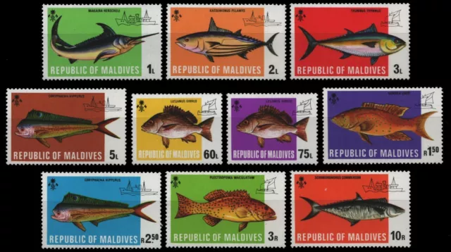 Malediven 1973 - Mi-Nr. 442-451 ** - MNH - Fische / Fish