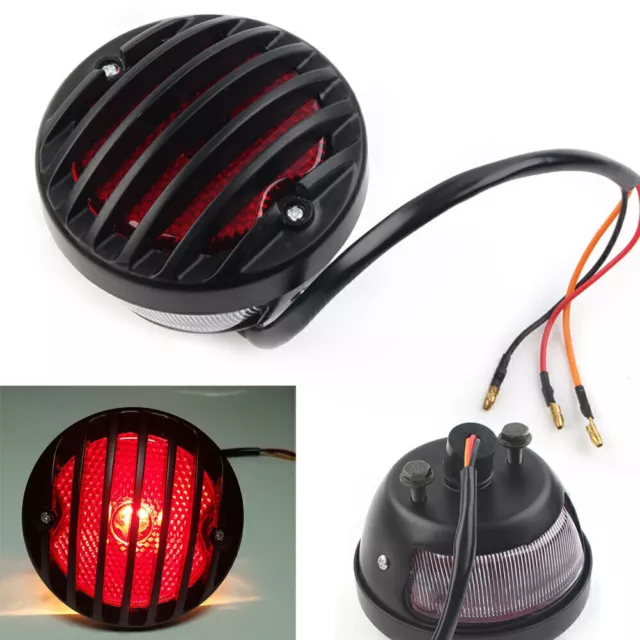 Motorcycle 12V Rear Brake License Plate Tail Light Lamp For Harley Cafe Racer