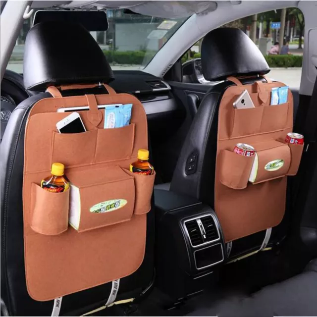 Brown Car Backseat Bag Dirt Resistant Kick Proof Easy Cleaning Convenient Car