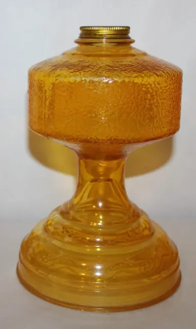 Antique Vintage Amber Yellow Gold Eagle Kerosene Oil Hurricane Lamp