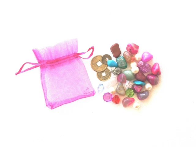 Borsa Di Fairy Treasure Per il Tuo Giardino Amici - Simil Perle & Pietre