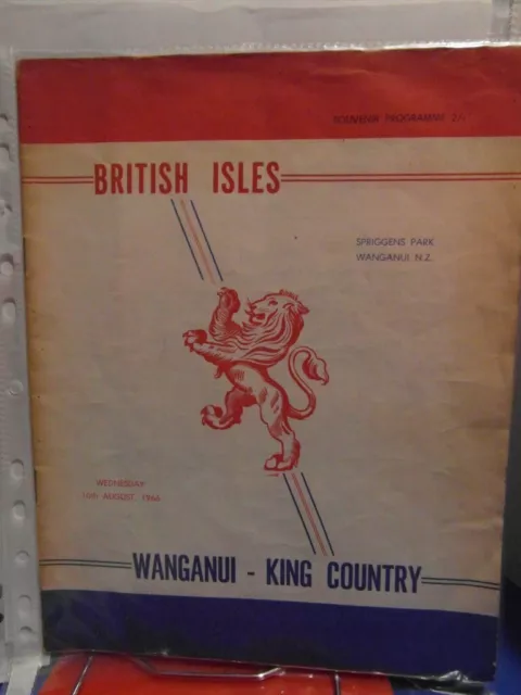 1966 Wanganui - King Country   V British Lions   Programme