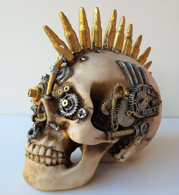 Mitaines Gothique Tête De Mort - Noir, Taille Unique Extensible, Neuves Avec étiquettes