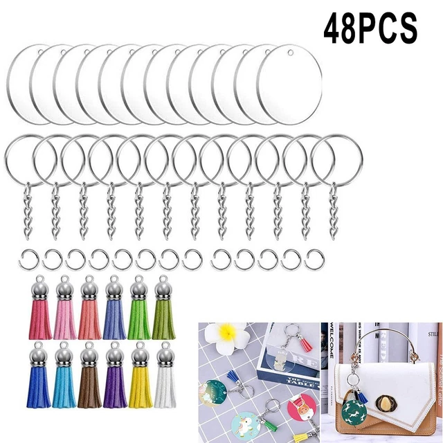 CUSTOMIZABLE KEYCHAIN MAKING Kit Acrylic Circle Blanks with Colorful ...