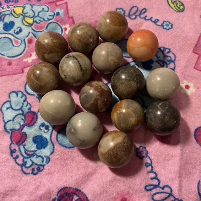 Crystals Stones Gems Gemstones Lot of 15 Mini Spheres 1” Orbs Vintage?