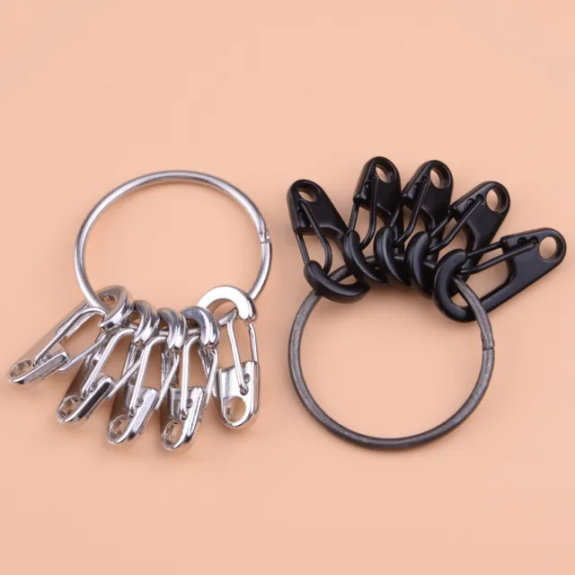 5pcs Carabiner Mini D-Ring Clip Hook Buckle & 1 ring Key Chain Outdoor Camping